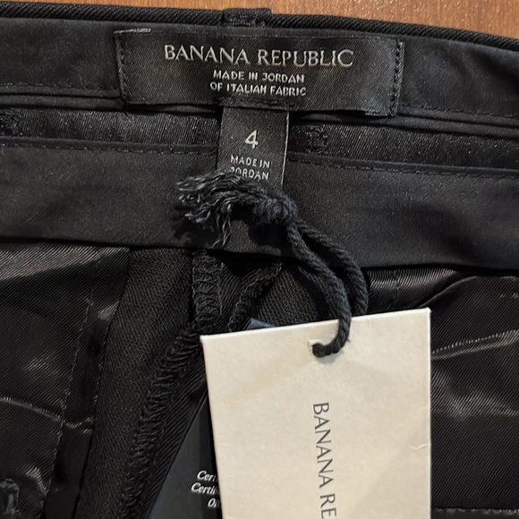 NWT Banana Republic Sienna Straight Italian Wool Black Pant size 4. - Picture 9 of 13
